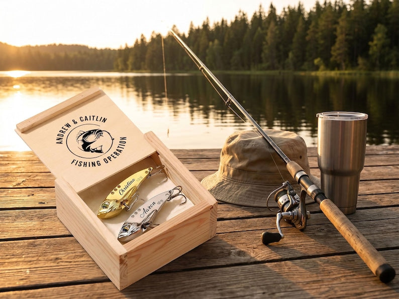 Personalized Engraved Fishing Lure, Custom Stainless Steel Lure with Gift Box, Fisherman Gift for Dad Husband Grandpa, Father's Day Gift