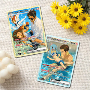 Custom Father s Day Poke Card, Personalized Dad Photo Card, Gift For Dad From Kids, Family Keepsake Trading Card