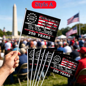 US 250th Anniversary Handheld Flags, Patriotic Souvenir Waving Flags USA Patriotic Handheld Flags for 4th of July Outside Decorations