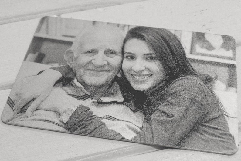 Engraved Picture Wallet Insert - Add Back Engraving Too - Stocking Stuffers, Gifts for Him or Her - Laser Engraved Photo Love Note Card