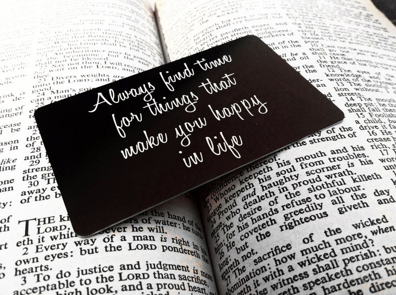 Engraved Picture Wallet Insert - Add Back Engraving Too - Stocking Stuffers, Gifts for Him or Her - Laser Engraved Photo Love Note Card