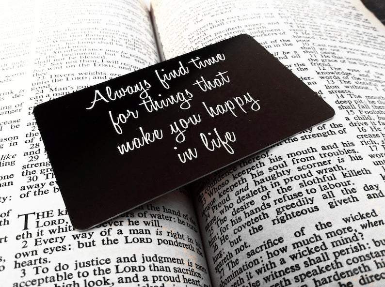 Engraved Picture Wallet Insert - Add Back Engraving Too - Stocking Stuffers, Gifts for Him or Her - Laser Engraved Photo Love Note Card