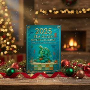 Sea Glass Advent Calendar 2025 24 Sea Animal Figurines Xmas Gift Set