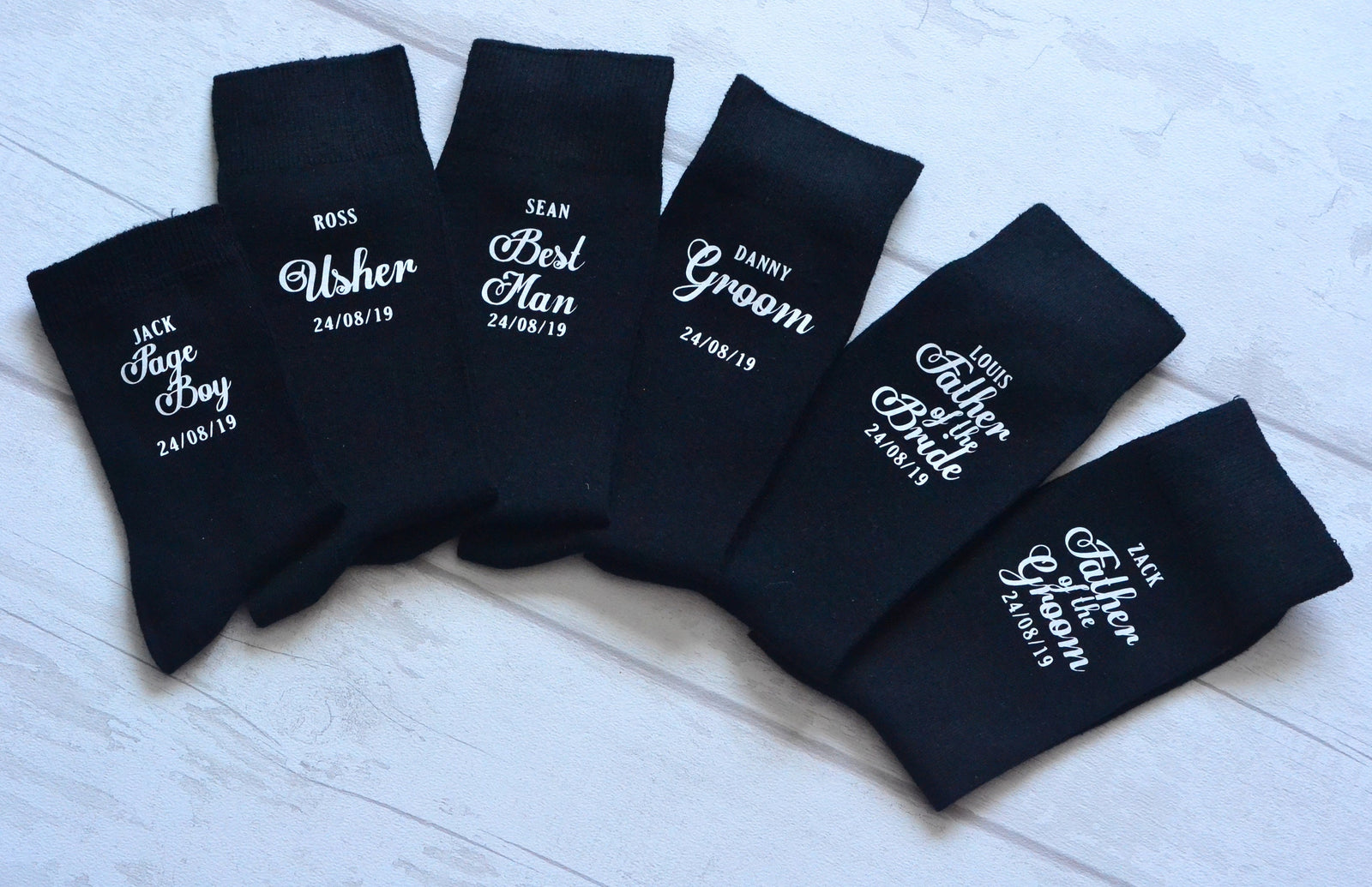 Personalised wedding socks - Groom - Page Boy - Best Man - Groomsman Gift