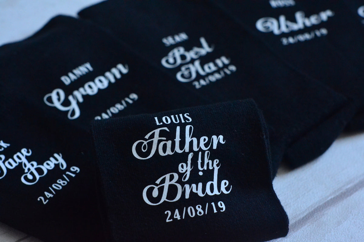 Personalised wedding socks - Groom - Page Boy - Best Man - Groomsman Gift