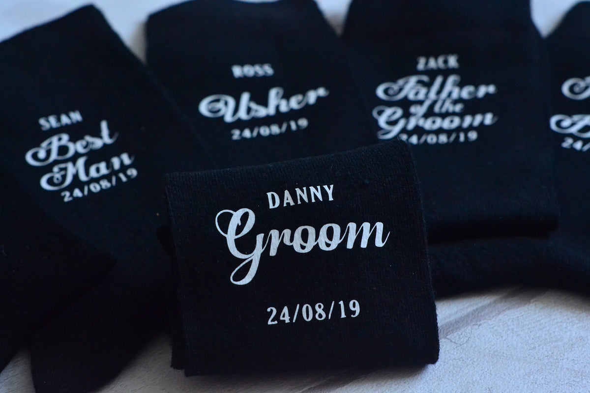 Personalised wedding socks - Groom - Page Boy - Best Man - Groomsman Gift