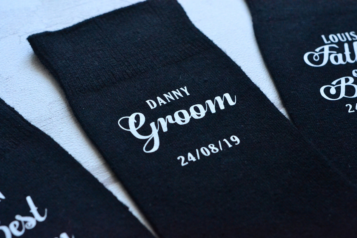 Personalised wedding socks - Groom - Page Boy - Best Man - Groomsman Gift
