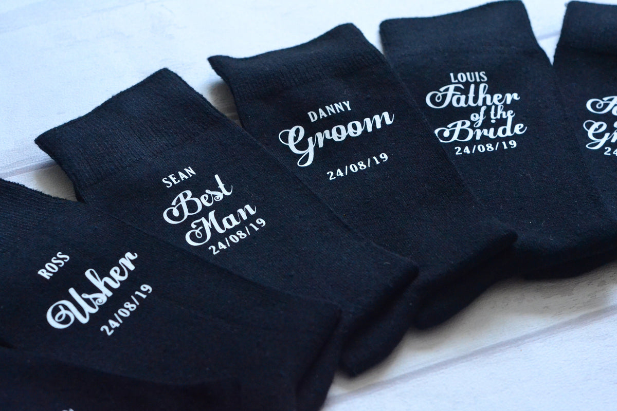 Personalised wedding socks - Groom - Page Boy - Best Man - Groomsman Gift