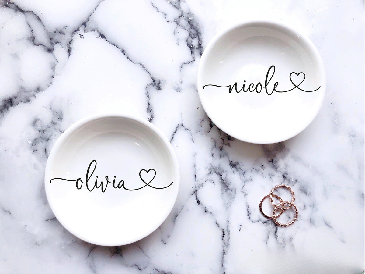 Personalized Jewelry Dish, Birthday Gift for Her, Custom Trinket Dish, Gift for Mom, Bridesmaids Wedding Gifts, Granddaughter Gifts Grandma