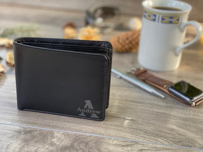 Custom Men's Leather Wallet for Fathers Day, Personalized Men's Leather Wallet For Fathers Day, Men's Wallet for Fathers Day