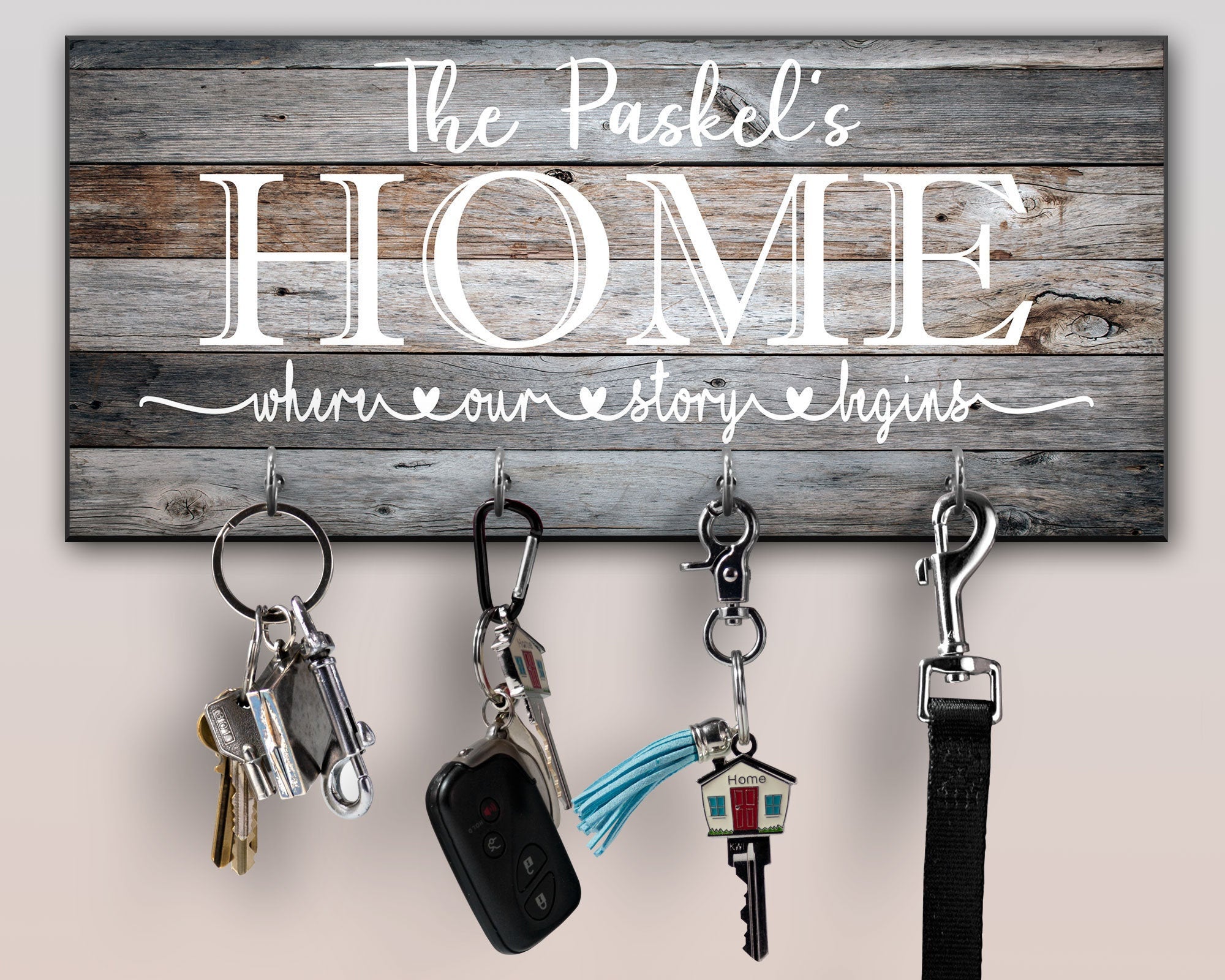 Personalized Key Ring Holder, Family Key Holder, Home Key Rack, Couples Key Hanger, Housewarming Gift, Wall Mount Key Holder, Custom Key