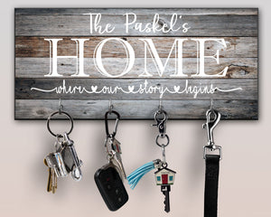 Personalized Key Ring Holder, Family Key Holder, Home Key Rack, Couples Key Hanger, Housewarming Gift, Wall Mount Key Holder, Custom Key
