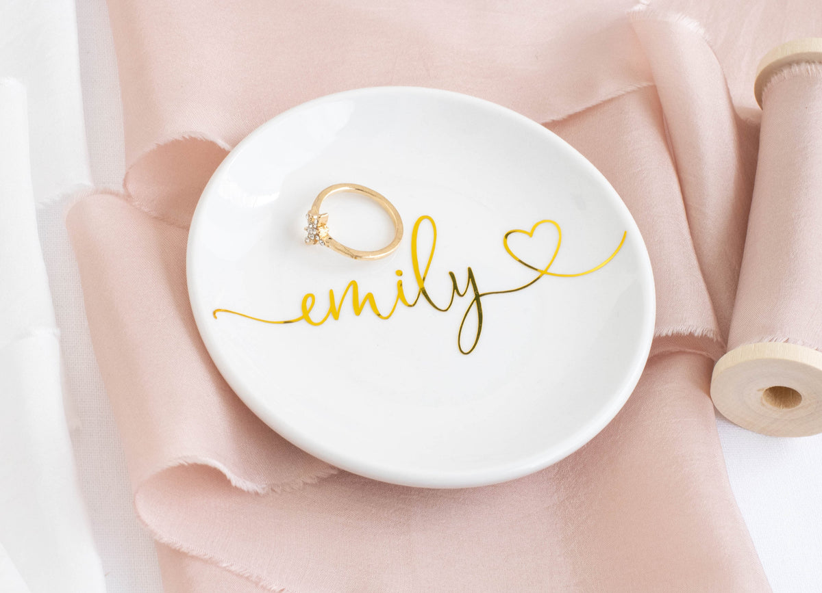 Personalized Jewelry Dish, Birthday Gift for Her, Custom Trinket Dish, Gift for Mom, Bridesmaids Wedding Gifts, Granddaughter Gifts Grandma