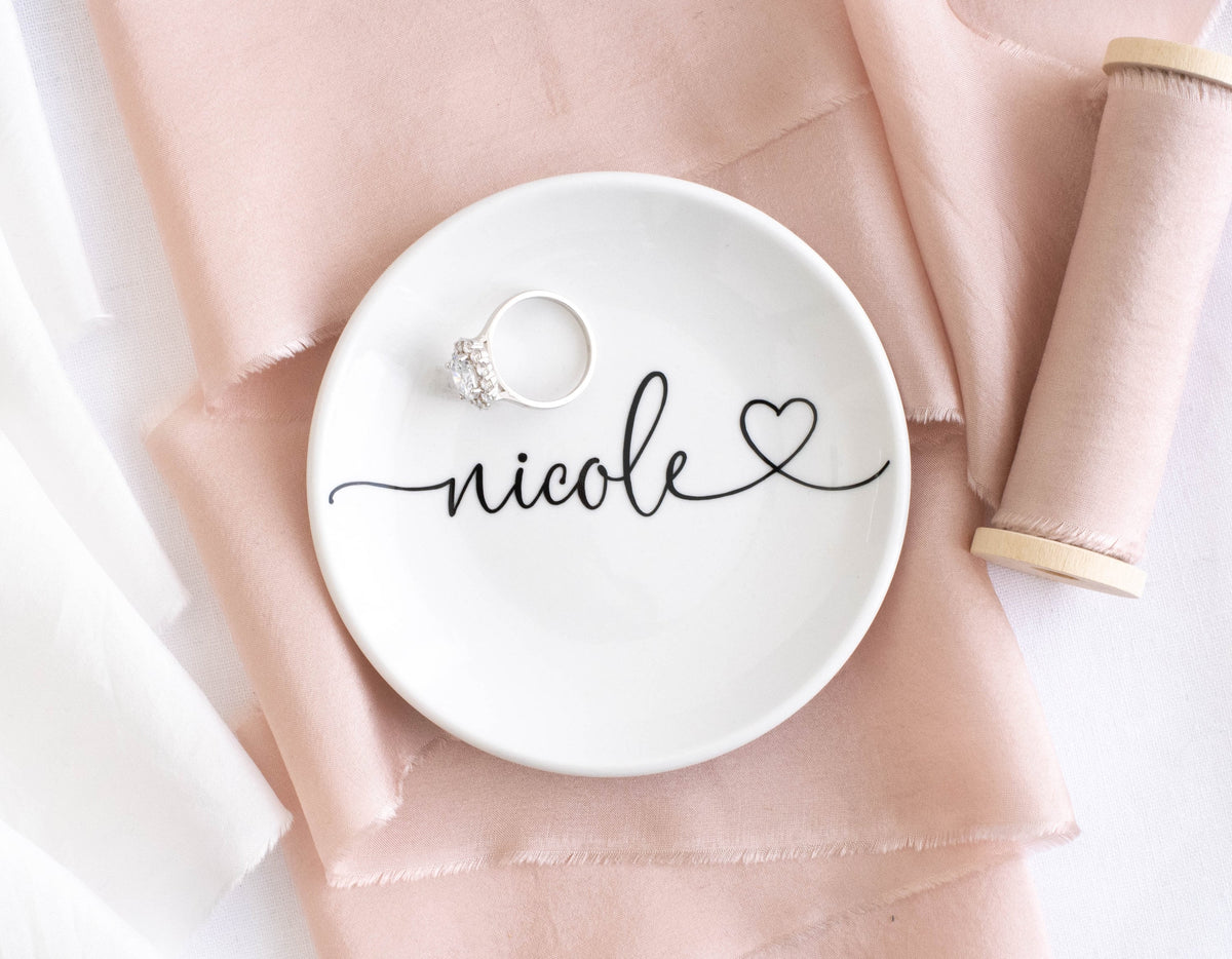 Personalized Jewelry Dish, Birthday Gift for Her, Custom Trinket Dish, Gift for Mom, Bridesmaids Wedding Gifts, Granddaughter Gifts Grandma