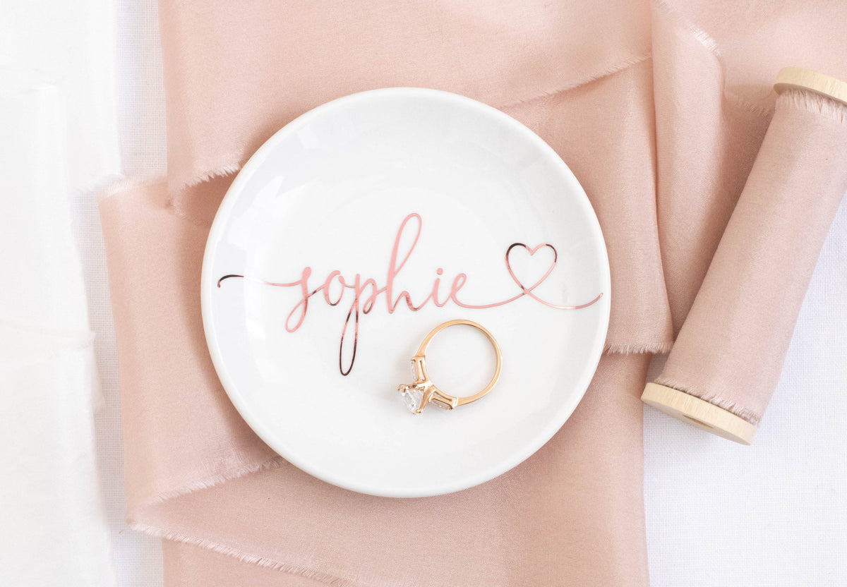 Personalized Jewelry Dish, Birthday Gift for Her, Custom Trinket Dish, Gift for Mom, Bridesmaids Wedding Gifts, Granddaughter Gifts Grandma