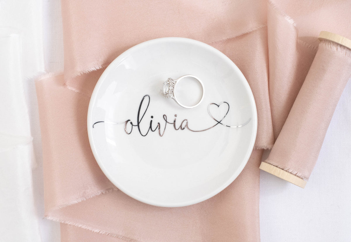 Personalized Jewelry Dish, Birthday Gift for Her, Custom Trinket Dish, Gift for Mom, Bridesmaids Wedding Gifts, Granddaughter Gifts Grandma