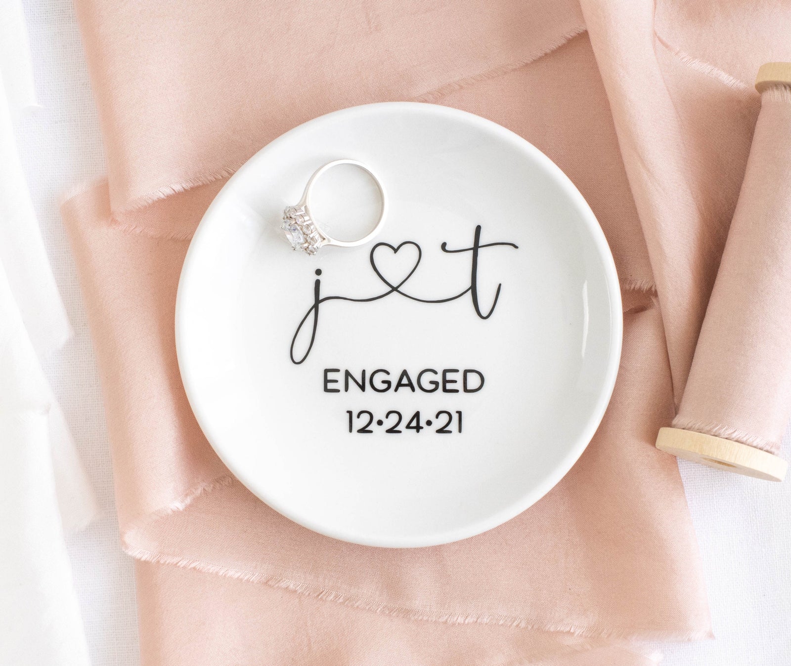 Engagement ring dish engagement ring holder engagement gifts for couple engagement gift for best friend personalized gift for her ring tray