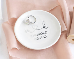 Engagement ring dish engagement ring holder engagement gifts for couple engagement gift for best friend personalized gift for her ring tray