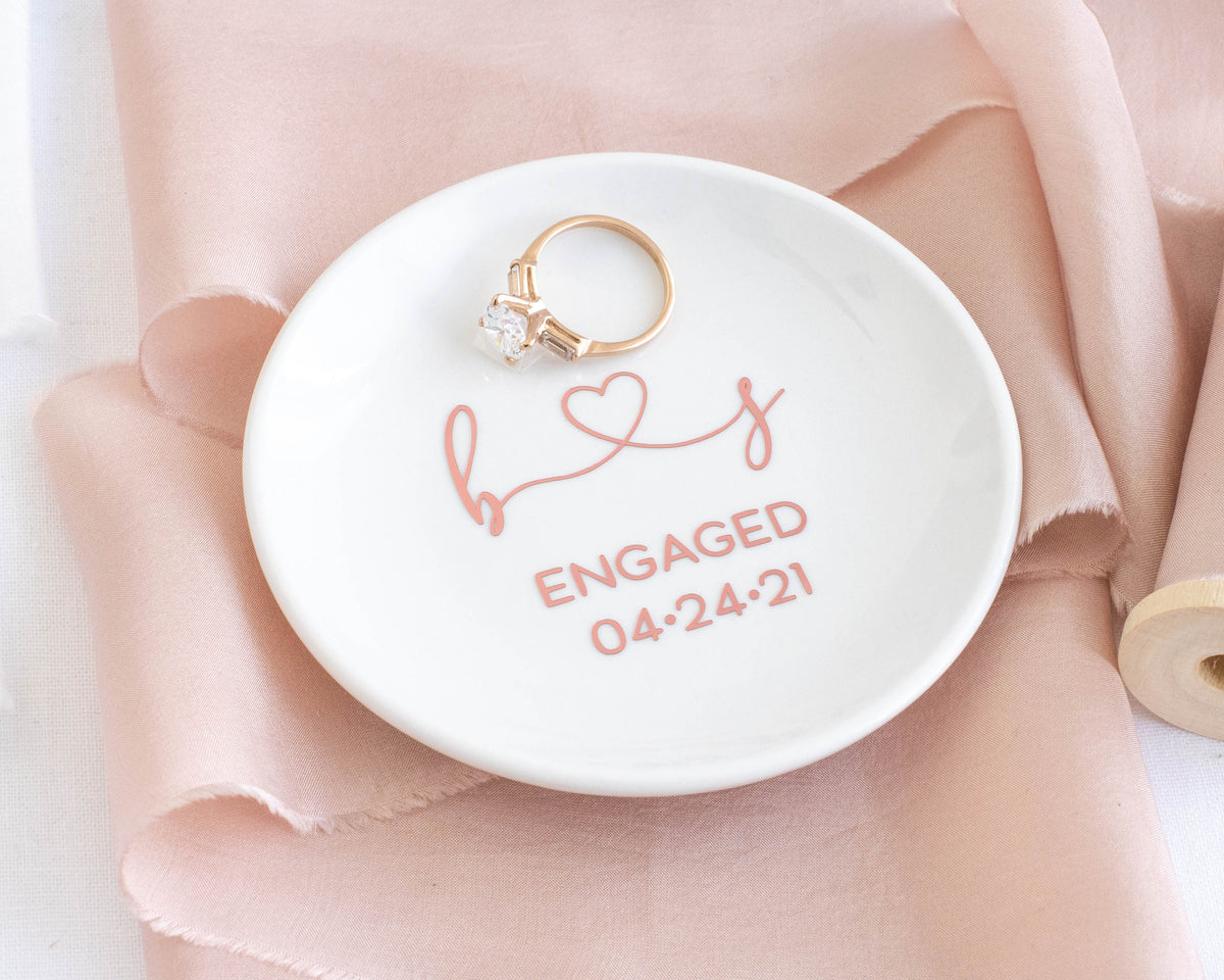Engagement ring dish engagement ring holder engagement gifts for couple engagement gift for best friend personalized gift for her ring tray