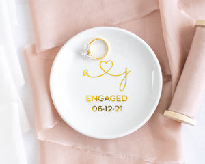 Engagement ring dish engagement ring holder engagement gifts for couple engagement gift for best friend personalized gift for her ring tray