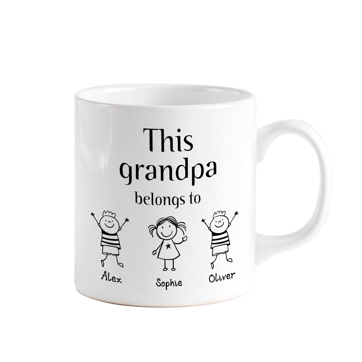 This grandpa belongs to mug with grandchildren names / Christmas Gift for Grandpa / Children drawing / Personalised Father's Day / For pops