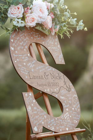 Wooden Name Sign Custom Letter a Guest Book Wedding Guest Book Alternative Guest Book Alternative Wedding Letter Guest Book Alternative