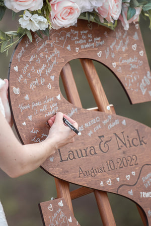 Wooden Name Sign Custom Letter a Guest Book Wedding Guest Book Alternative Guest Book Alternative Wedding Letter Guest Book Alternative