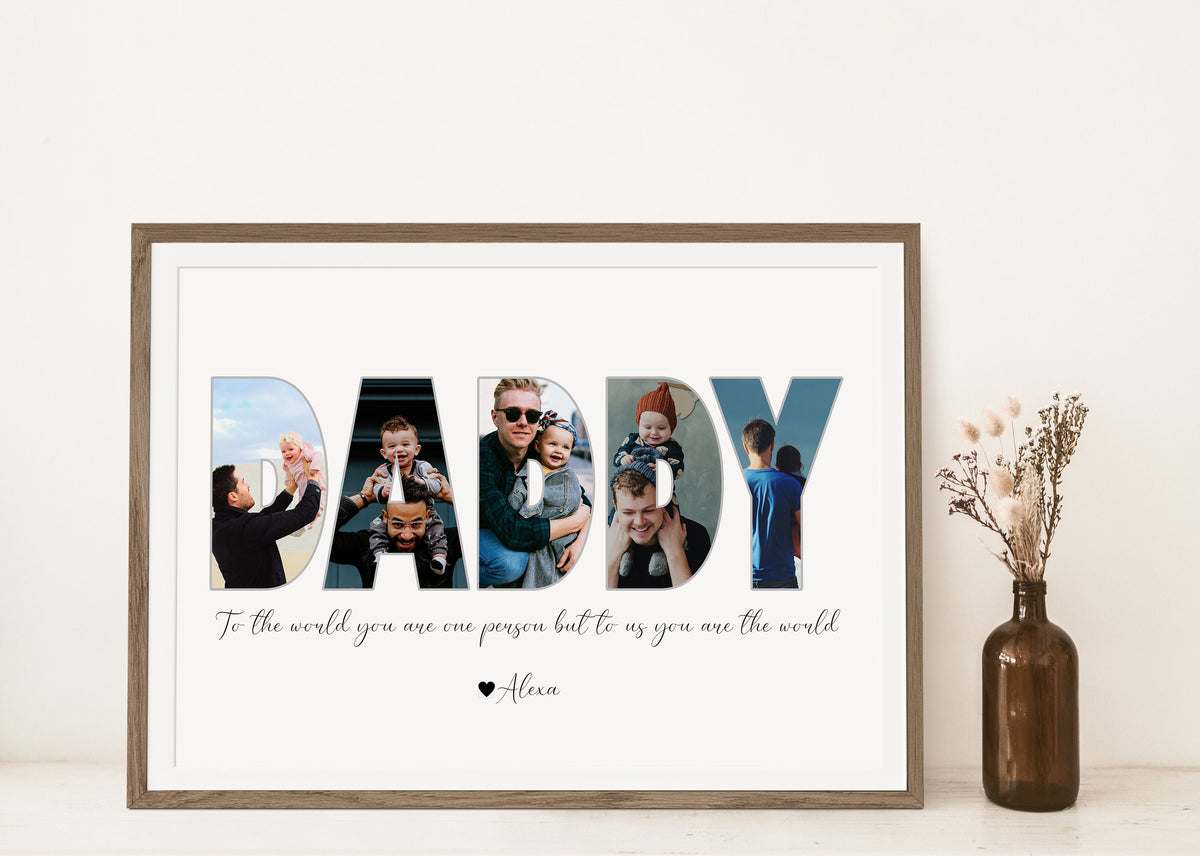 Daddy Photo Collage, Customized Father's Gift, Gift For Dad, Personalized Gift for Dad, First Father's Day Gift, Dad Gift from Son Daughter
