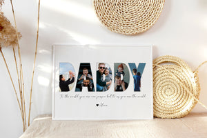 Daddy Photo Collage, Customized Father's Gift, Gift For Dad, Personalized Gift for Dad, First Father's Day Gift, Dad Gift from Son Daughter