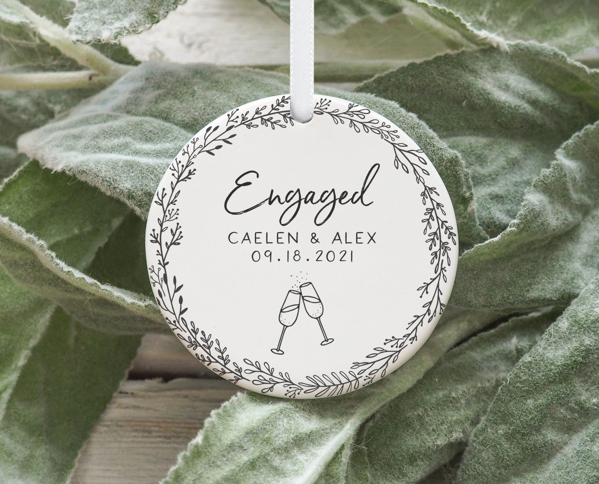 Personalized Engagement Ornament, Engagement Gifts for Couple, Engagement Gift for Bride, Engaged Christmas Ornament, Engagement Gift