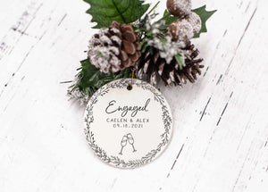 Personalized Engagement Ornament, Engagement Gifts for Couple, Engagement Gift for Bride, Engaged Christmas Ornament, Engagement Gift
