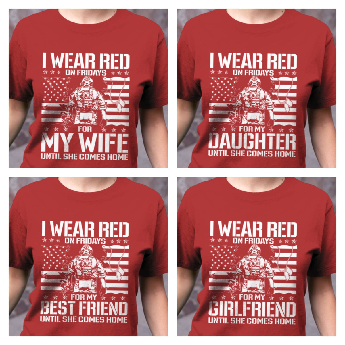 I Wear Red On Friday For My Son Shirt | Support Our Troops | Military Mom Family Red Friday Flag Shirt Remember Everyone Deployed Shirts