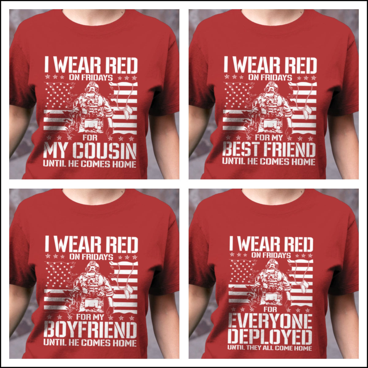 I Wear Red On Friday For My Son Shirt | Support Our Troops | Military Mom Family Red Friday Flag Shirt Remember Everyone Deployed Shirts