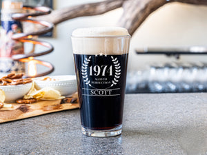 Personalized Beer Glass, Birthday Gift For Him, Birthday Beer Glass, Gift For Dad, 30th Birthday, 40th Birthday, Gift For Him, Husband Gift