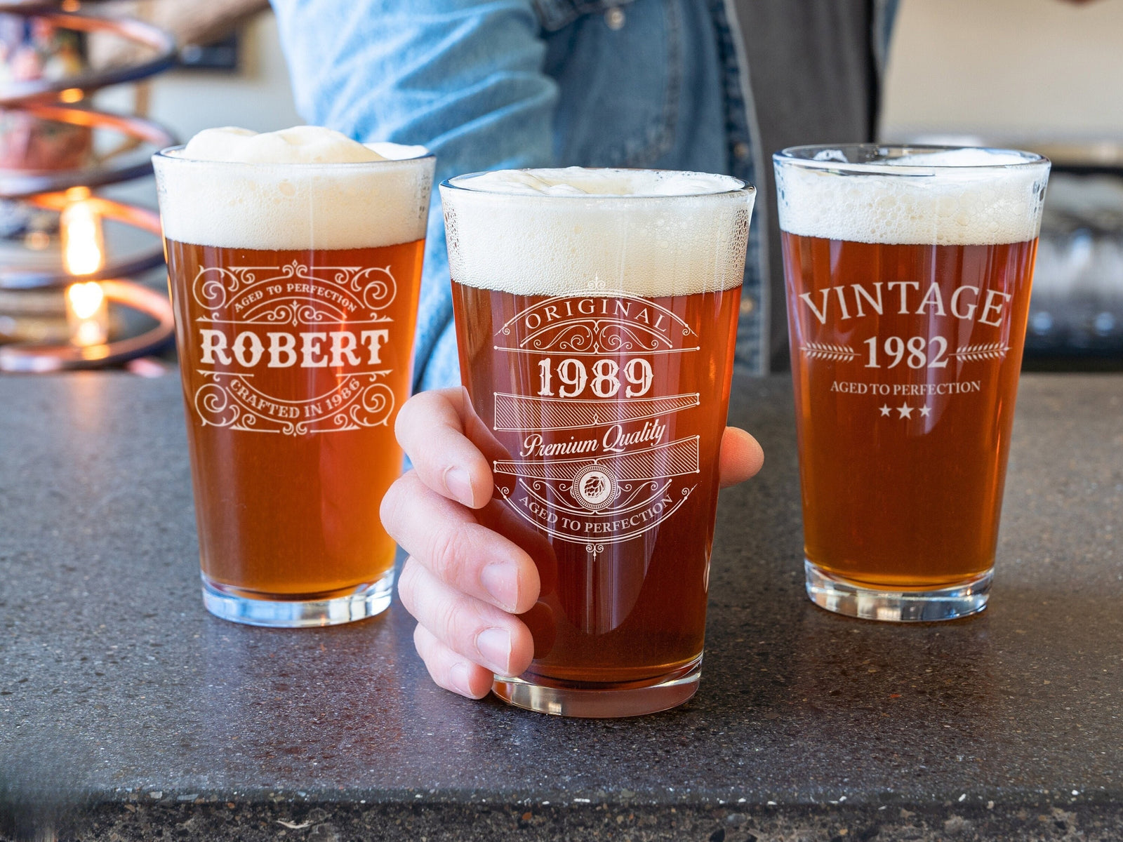 Personalized Beer Glass, Birthday Gift For Him, Birthday Beer Glass, Gift For Dad, 30th Birthday, 40th Birthday, Gift For Him, Husband Gift