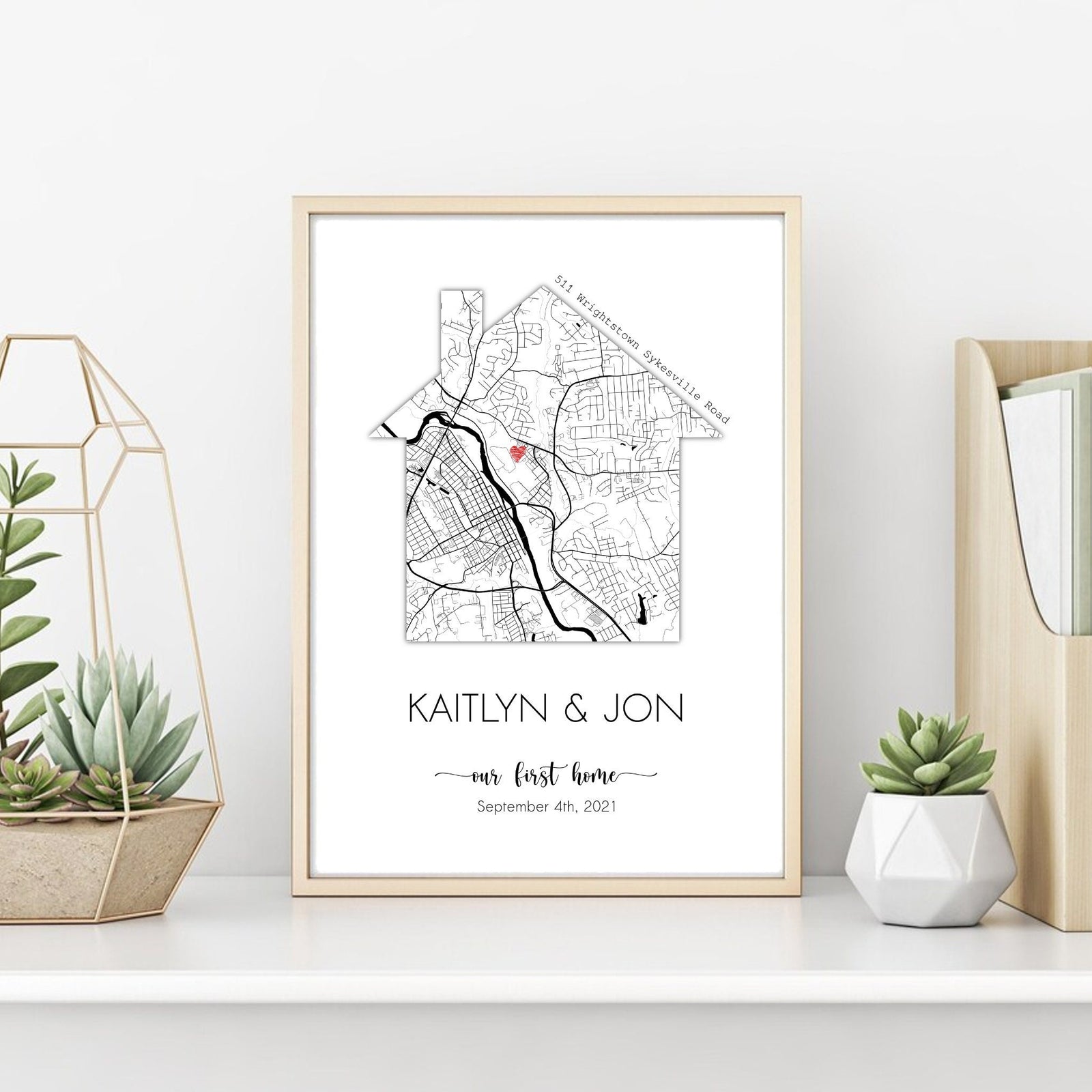 Personalized Housewarming Gift, Custom Home Map, First Time Home Buyer, First Home Gift, Our First Home, Gift from Realtor