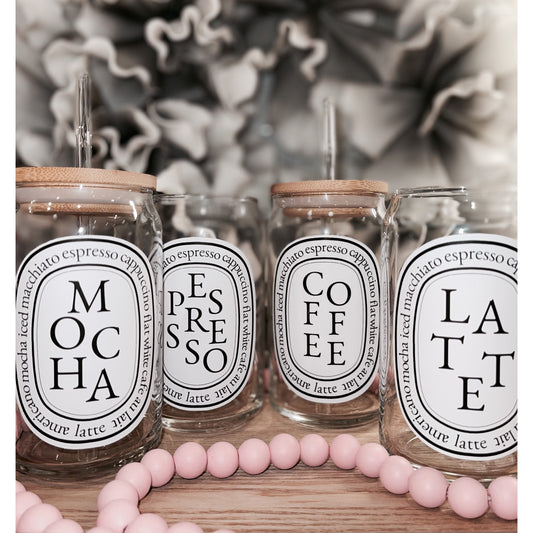 Coffee Glass | Beer Can Glass | Iced Coffee Glass | Aesthetic Coffee Cup | Boho Coffee Glass | Chic Iced Coffee Glass | Aesthetic Coffee Bar