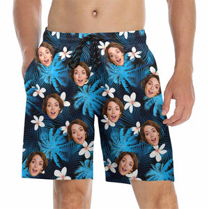 Custom Face Men Swimwear Personalized Men Bathing Suit Face on Beach Shorts Custom Face Swim Trunk Party/Vacation/Father's Day Gift for Dad