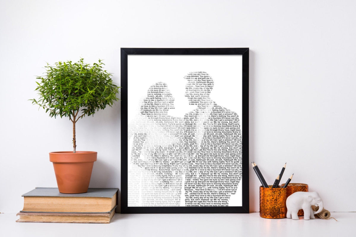 Wedding Song Lyrics from Photo Personalized First Dance Favorite Song Canvas Print 1st Anniversary Custom Canvas Mothers Day Gift