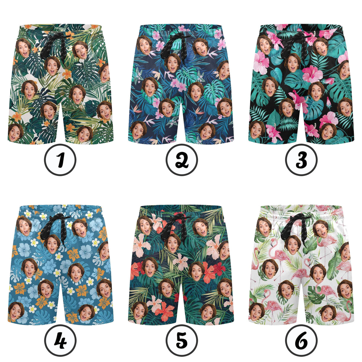 Custom Face Men Swimwear Personalized Men Bathing Suit Face on Beach Shorts Custom Face Swim Trunk Party/Vacation/Father's Day Gift for Dad