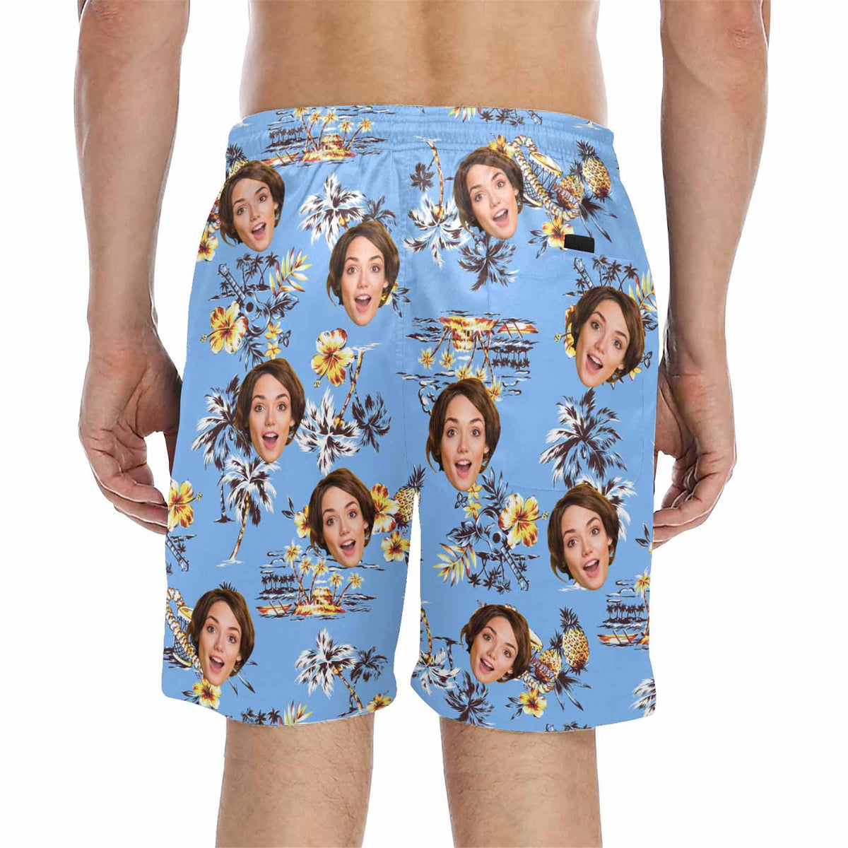 Custom Face Men Swimwear Personalized Men Bathing Suit Face on Beach Shorts Custom Face Swim Trunk Party/Vacation/Father's Day Gift for Dad