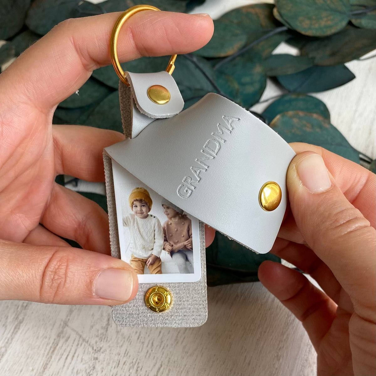 Personalised Mummy Photo Keyring, Vegan Leather Photo Keychain, Mother's Day gift for her, Birthday Christmas gift for mum mummy