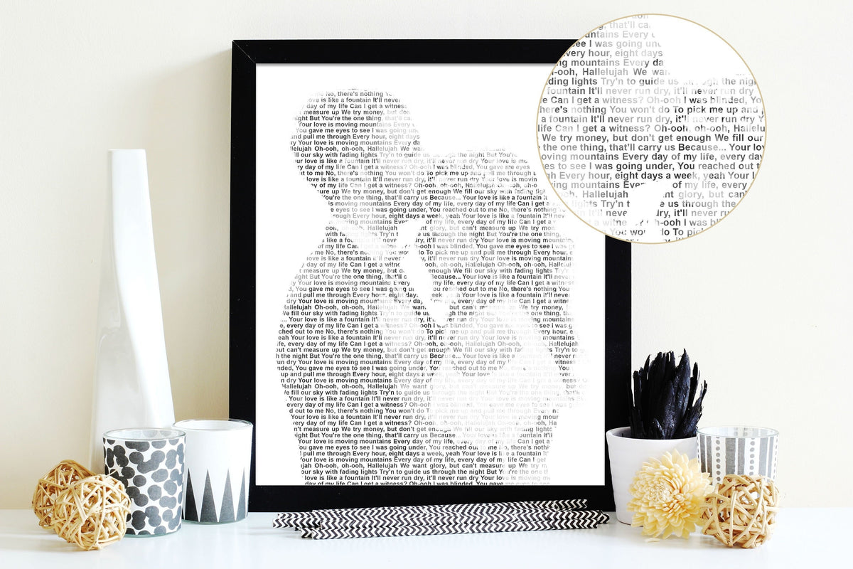 Wedding Song Lyrics from Photo Personalized First Dance Favorite Song Canvas Print 1st Anniversary Custom Canvas Mothers Day Gift