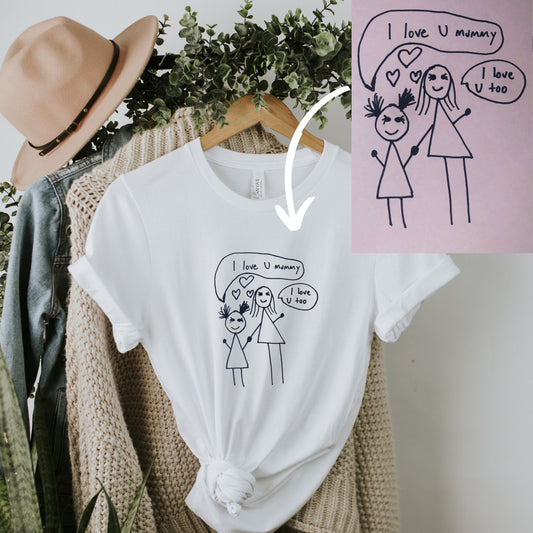 Custom Drawing Shirt, Kids Drawing Shirt, Actual Drawing Shirt, Kids Art Shirt, Gift for Mom, Gift for Dad, Personalized Gift