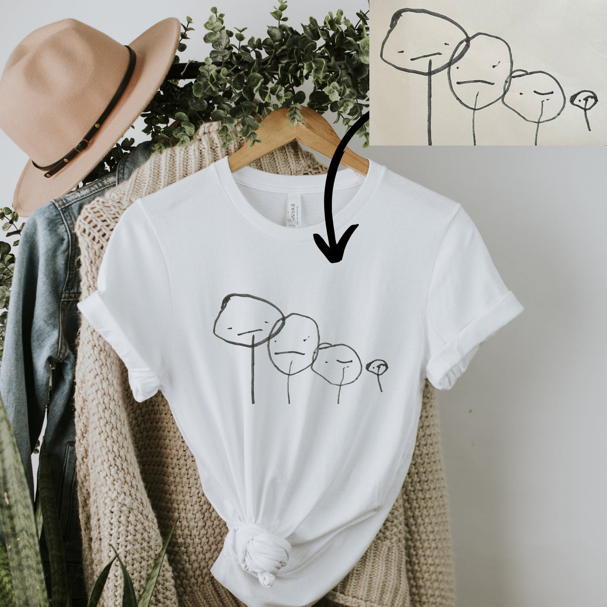 Custom Drawing Shirt, Kids Drawing Shirt, Actual Drawing Shirt, Kids Art Shirt, Gift for Mom, Gift for Dad, Personalized Gift