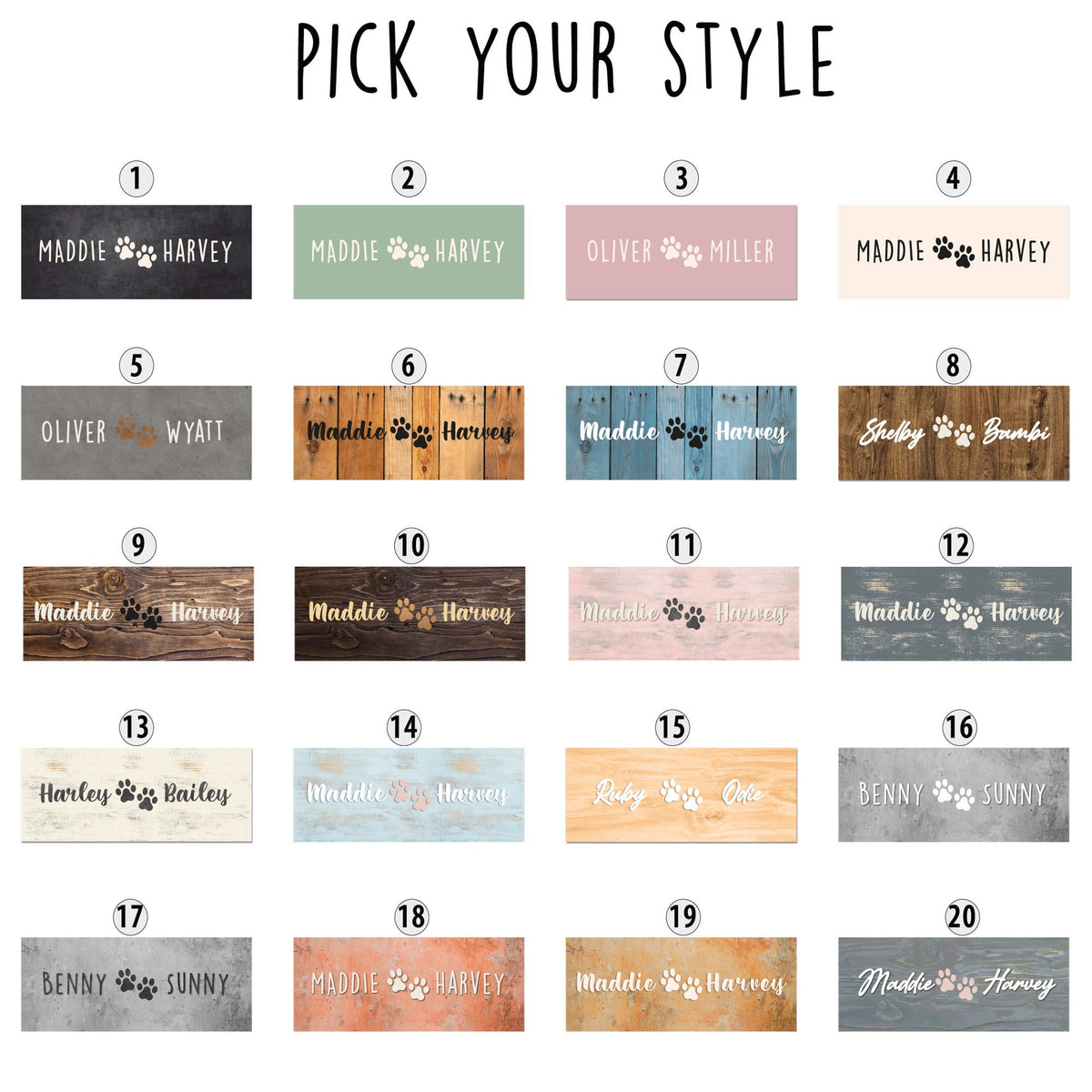 Personalized Dog Cat Wood Name Sign for Two Pet Sign Gift Home Decor for Cats Dogs Pet Raised Name Sign Puppy Gift Kitty Gift Cat Gift