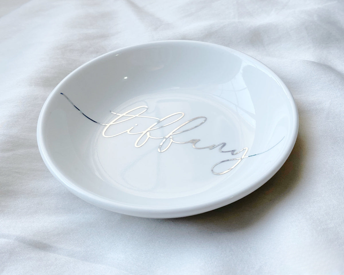 Personalized Engagement Ring Dish, Initials Heart Date Ring Dish, Gift For Bride and Groom, Wedding Gift, Bridal Shower, Anniversary Gift