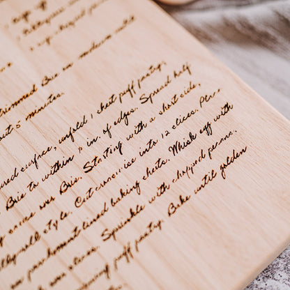 Handwritten Recipe Cutting Board, Wooden Boards With Handwriting, Christmas Gift, Engraved Cutting Board, Custom Cutting Board, Recipe Gift, Housewarming