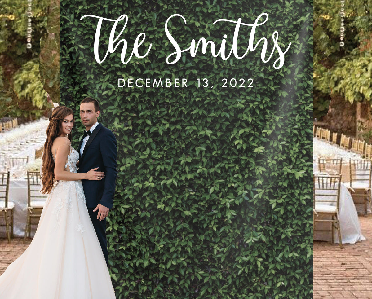 Wedding Backdrop for Reception, Photo Booth Backdrop, Hedge Backdrop Sign, Backyard Wedding Decor, Custom Wedding Decor