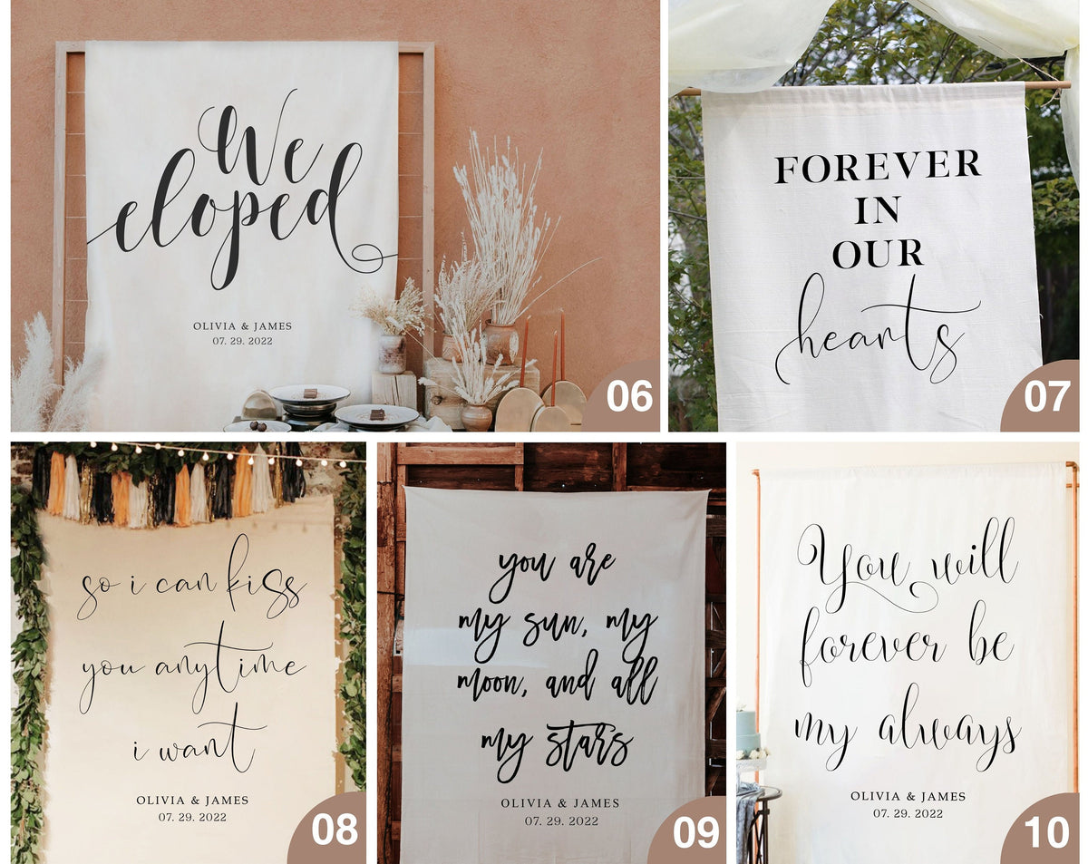 Wedding Last Name Banner, Boho Bridal Shower Decorations, Engagement Party Decor, Backdrop for Reception, Custom Wedding Banner, Backyard